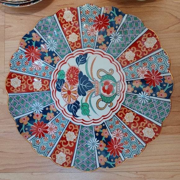 Set of Vintage Arita Imari Fan fine china table setting for 4 - Picture 3 of 14